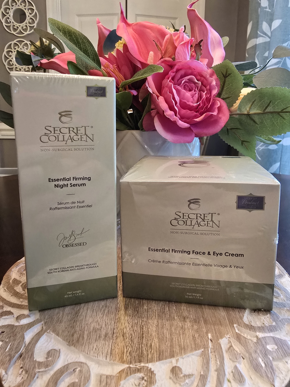 Secret Collagen Essential Firming Night Serum and Face & Eye Cream